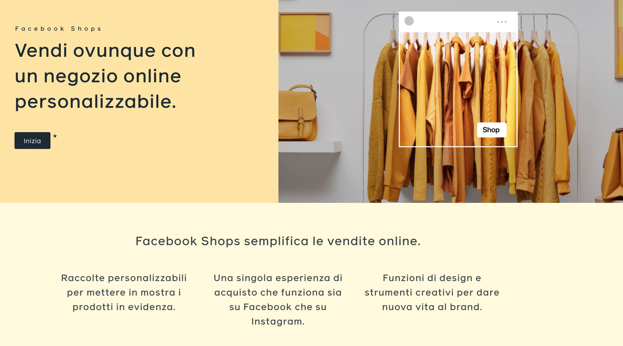 facebook shops in italia